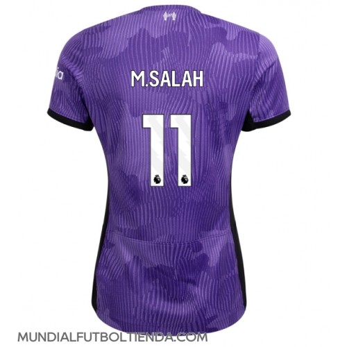 Camiseta Liverpool Mohamed Salah #11 Tercera Equipación Replica 2023-24 para mujer mangas cortas
